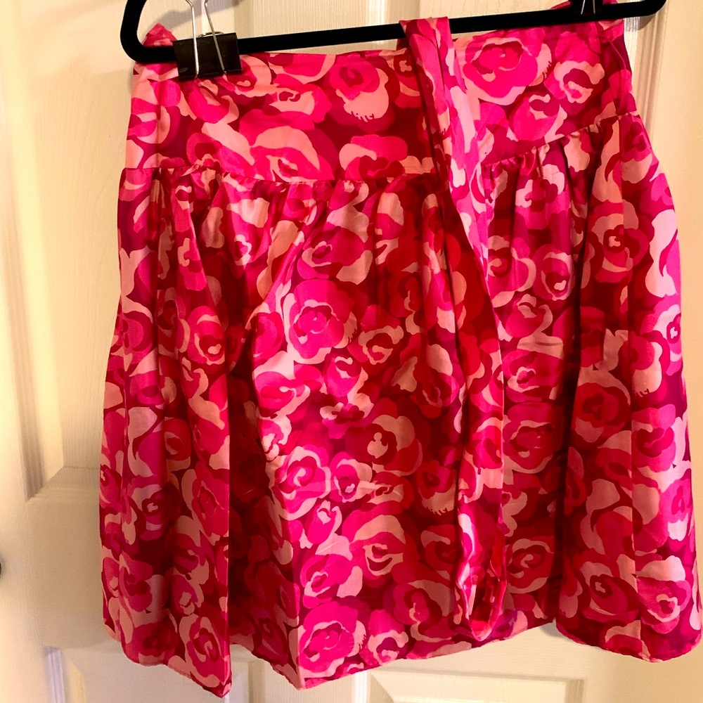 Used Lilly Pulitzer Silk Pink Rose Skirt Size 6